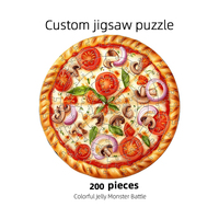 Puzzle Makanan Kustom untuk Restoran, Custom 200 500 Potongan Puzzle Pizza Burger Bentuk Tidak Beraturan, Cetak Berdasarkan Desain Anda