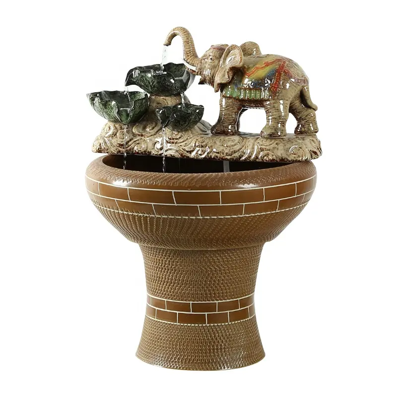 Wholesale elephant water fountain ceramic glazed