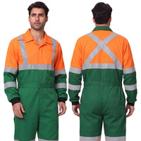 Combinaisons de travail FR haute visibilité personnalisées, résistantes aux flammes, avec bandes réfléchissantes et multiples poches, pour le secteur pétrolier et gazier