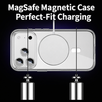 Coque magnétique transparente pour iPhone 17 Pro 18 Pro Max, revêtement rigide anti-traces de doigts, protection airbag aux 4 coins, vente en gros