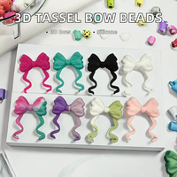 Perles en silicone 3D en forme de nœud à pompon, perles focales irrégulières, breloques pour stylos, accessoires de bricolage, bijoux perlés, jouets sociaux pour filles