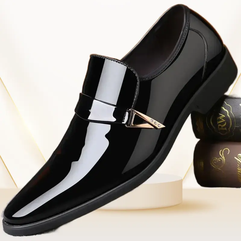 Toptan en çok satan yetişkin sert taban hafif deri ayakkabı siyah rahat ayakkabılar iş erkek deri ayakkabı