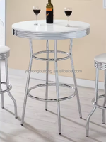 Ensemble moderne table et chaises de bar haut Mobilier en métal design pour cuisine Hôtel Salle de sport Entrée Cave à vin Hôpital ou villa