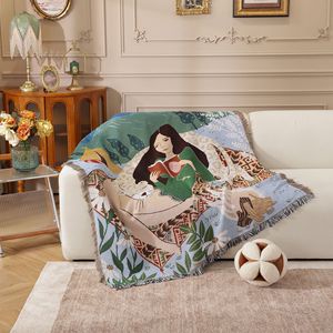 <span class=keywords><strong>Tapisserie</strong></span> murale jacquard en coton tissé, motif floral léopard des neiges afghan, moderne, écologique, artistique, pour lecture, style boutique - Product Image 2