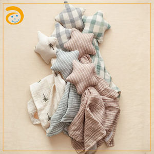 Couverture de sécurité <span class=keywords><strong>pour</strong></span> bébé en coton biologique super doux en forme d'étoile, jouet de sommeil <span class=keywords><strong>pour</strong></span> nouveau-né, cadeau souvenir - Product Image 1