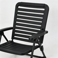 Chaise pliante d'extérieur légère en plastique, conception à double pliage, avec bande métallique durable résistante à la corrosion, pour jardin, vente en gros