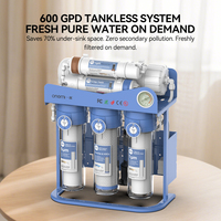 Sistem RO 600GPD OEM/ODM 6-Tahap Alkali Tanpa Tangki, Mesin Pemurni Air Minum Sistem Osmosis Balik