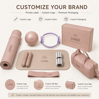 Set de Accesorios de Pilates de Color Personalizado con Tapete de Yoga, Mancuernas, Bandas Elásticas y Pesas para Tobillos, Kit de Pilates para Entrenamiento en Casa o Estudio