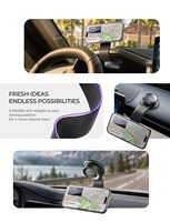 Support de téléphone rotatif à 360° LISEN avec ventouse puissante et aimant pour tableau de bord de voiture, SUV, camion, navigation GPS