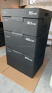 Juego de 4 Cajas de Salto Apilables POWERMAN FITNESS, Caja de Salto de Espuma EPE de Alta Densidad con Cubierta de PVC Antideslizante - Product Image 2