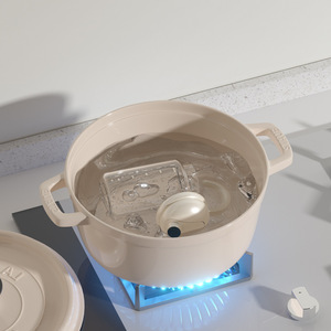 Pot à condiments en verre borosilicate de haute qualité avec couvercle automatique, taille M, pour le stockage des épices en cuisine - Product Image 1