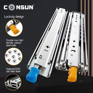 Furniture Hardware 220KG Locking Full Extension <strong>Drawer</strong> Channel Rail Ball Bearing <strong>Slides</strong> Heavy Duty <strong>Drawer</strong> <strong>Slide</strong> - Product Image 2