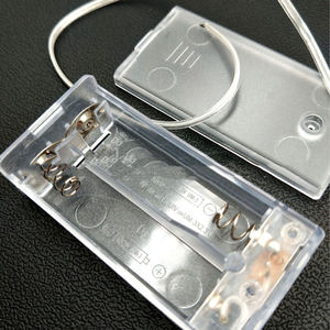 Plástico transparente <span class=keywords><strong>2</strong></span> <span class=keywords><strong>X</strong></span> Soporte de batería <span class=keywords><strong>AA</strong></span> con cubierta e interruptor Accesorio de almacenamiento conveniente - Product Image 5