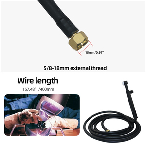 Antorcha de arco de tungsteno WP17 Argon4mAir refrigerado por aire, válvula de Gas de cabeza Flexible, juego de soplete de soldadura TIG, accesorios, 1 unidad - Product Image 5