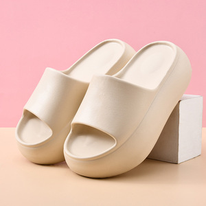Women's Summer Thick Soled EVA Sandals <b>Non</b> <b>Slip</b> Wear Resistant Breathable Beach <b>Shoes</b> Milky White Fish Mouth Design - Product Image 2