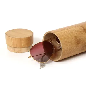 Cases Sunglasses Custom Eco-friendly Bamboo Glasses Box Recyclable Round Bamboo Wooden Eye Glass Cases