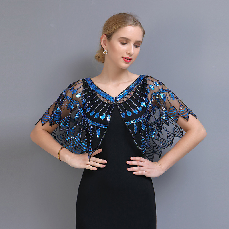 knee length dresses for ladies Vintage 1920's Mesh Silk Embroidered Piano Shawl – Afterlife Boutique