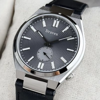 Montre mécanique pour homme, cadran à texture fine, affichage des secondes, index lumineux, boîtier en acier inoxydable, montre-bracelet décontractée pour homme