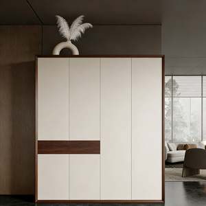 Armario Empotrado de Madera Clara Personalizado Balom con Puertas Ocultas, Diseño Minimalista de Almacenamiento Integrado - Product Image 4