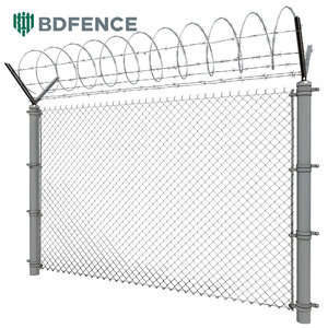 Mạ kẽm kim cương CHAINLINK hàng rào Cyclone dây lưới PVC đen Vinyl tráng Chuỗi liên kết hàng rào CuộN - Product Image 6