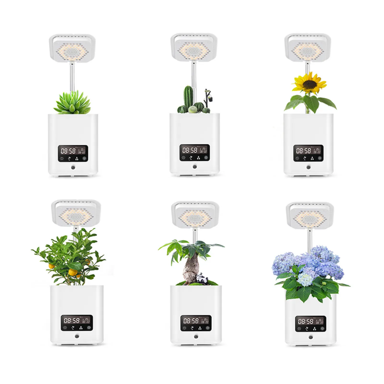 Familien farm Smart Mini Garden Indoor Grow Light Blumentöpfe & Pflanz gefäße mit Luftbe feuchter Luft reiniger Lautsprecher Wecker