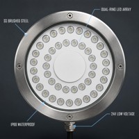 Lumière LED sous-marine certifiée CE IP68, en acier inoxydable, RGB, à intensité variable, submersible, pour piscine, fontaine, paysage, 5 ans de garantie