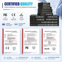 Switch POE OEM/ODM de Fábrica, 4, 8, 16, 24 Puertos 10/100M + 2 Puertos Uplink 1000M, Switch de Fibra Ethernet, Switch POE Gigabit para Cámara IP