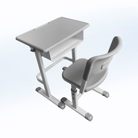 Fabricant chinois de mobilier scolaire en gros : Table de classe avec plateau en plastique, hauteur réglable et fente pour stylo, idéale pour l'étude à domicile