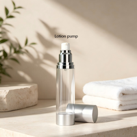 Flacon pompe airless argenté OEM en gros 15ml 30ml 50ml, vide et rechargeable, pour cosmétiques, lotions, sérums et soins de la peau