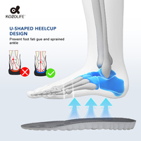 Semelles de course 4D Sports Comfort, antimicrobiennes, déodorantes, absorbant la transpiration, haute élasticité, antidérapantes, avec support de voûte plantaire en PU intégral pour hommes