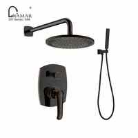 Colonne de douche thermostatique haut de gamme en laiton bronze huilé, encastrée, avec 6 jets de pluie et 3 jets de massage, pour hôtel