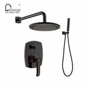 <span class=keywords><strong>Colonne</strong></span> <span class=keywords><strong>de</strong></span> <span class=keywords><strong>douche</strong></span> thermostatique haut <span class=keywords><strong>de</strong></span> gamme en laiton <span class=keywords><strong>bronze</strong></span> huilé, encastrée, avec 6 jets <span class=keywords><strong>de</strong></span> pluie et 3 jets <span class=keywords><strong>de</strong></span> massage, pour hôtel - Product Image 2