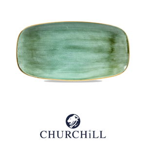 จานเสิร์ฟทรงแบนสีเขียวแซมไฟร์ 35.5 × 19 ซม. รูปทรงสี่เหลี่ยมผืนผ้า Churchill Stonecast Ssgsxo1 - Product Image 4