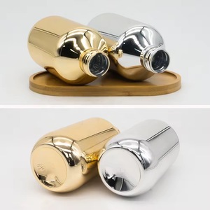 ขวดพลาสติก PET ขนาด 300 มล./500 มล. แบบกำหนดเอง สำหรับแชมพู โลชั่น พร้อมหัวปั๊ม ดีไซน์สีทอง/สีเงิน พิมพ์ลายสกรีน บรรจุภัณฑ์สำหรับน้ำยาทำความสะอาดผิวหน้า <span class=keywords><strong>JBO</strong></span> - Product Image 5