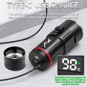 Linterna DE BUCEO sumergible IP68 cordón impermeable recargable 100M bajo el agua día lluvioso pez antorcha buceo Flash Luz - Product Image 3