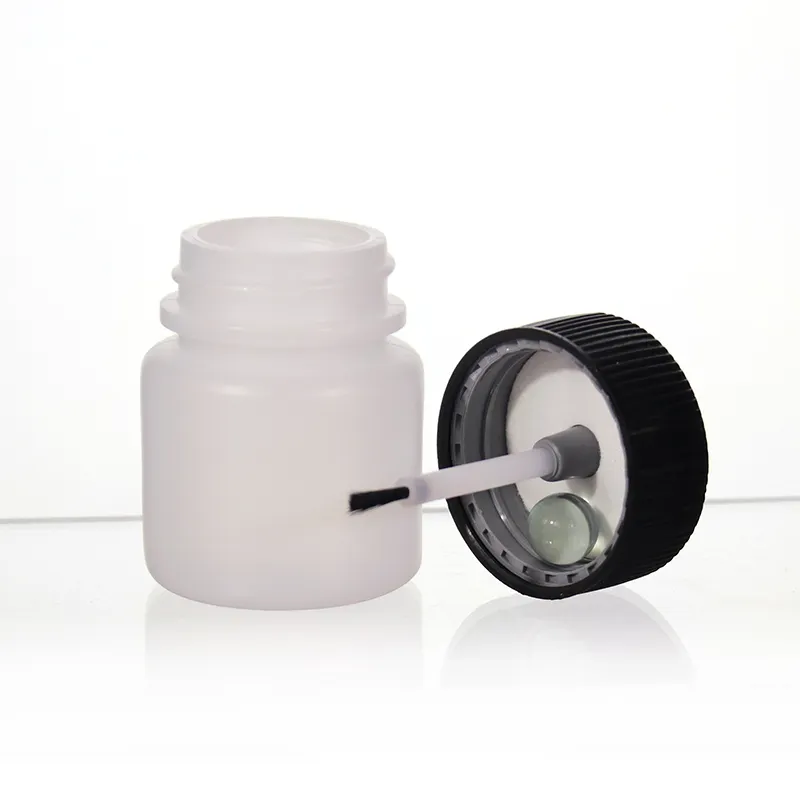 HDPE-Nagellack-applikator-Flasche mit Bürste Großhandel Kunststoffkappe Klebeflaschen 1 Unz