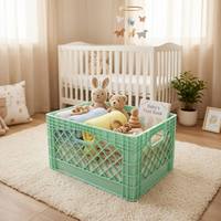 Caisse de transport en plastique colorée, caisse en plastique grillagée, caisse de déménagement en plastique pour le rangement de jouets, fruits, légumes, livres, logo personnalisé, fournisseur OEM