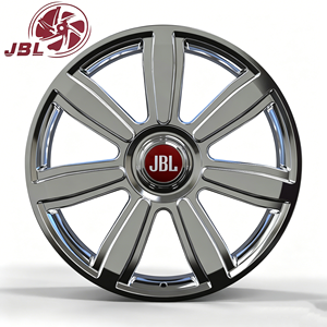 Nuevas llantas <span class=keywords><strong>JBL</strong></span> de aleación de aluminio forjado monobloque de 16-24 pulgadas, pulido de alto brillo, anchas de 10 radios, logo rojo, tapa flotante, 5x120 para Maybach - Product Image 1