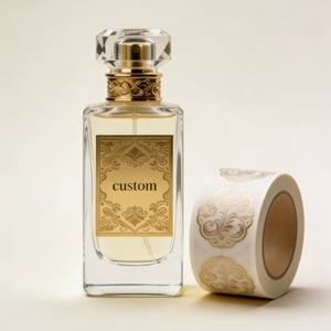Custom Logo Perfume Bottle <b>Label</b> Waterproof Logo Cosmetics Aluminum Metal <b>Label</b> Gold Foil Perfume Stickers <b>Packaging</b> <b>Labels</b> - Product Image 2