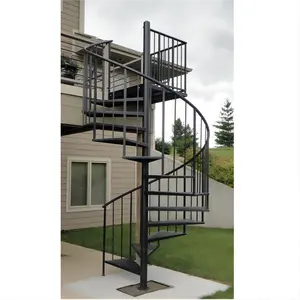 Outdoor Attic Use Galvanized Steel Spiral Stair Metal Staircase Wrought Iron Spiral Stairs