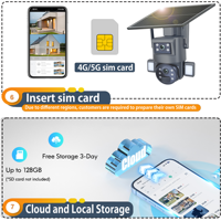 6MP double objectif 4G énergie solaire PTZ caméra extérieure 10X Zoom 4G carte Sim CCTV Surveillance solaire sécurité WiFi caméra avec application Ubox