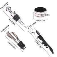Ensemble cadeau d'ouvre-bouteille à vin professionnel, ouvre-bouteille en acier inoxydable et bouchon à vide, verseur à vin, accessoires de cuisine, outil de bar