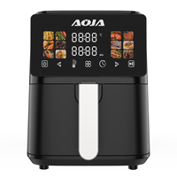 Friteuse à air électrique à commande tactile 4,5 L avec panier amovible antiadhésif et minuterie de 60 minutes pour usage domestique