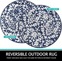 Tapis de cercle extérieur en polypropylène résistant aux UV facile à entretenir tapis rond jardin cour tapis extérieur patio