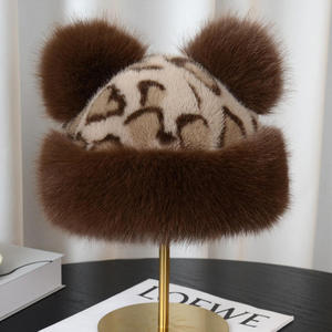 Bonnet rond en fourrure pour femme style coréen, vente en gros, chaud, respirant, doux, nouveau design, bonnet trapper en fourrure de Mongolie, chaud et moelleux pour l'hiver - Product Image 3