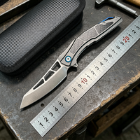 Couteau pliant multifonctionnel de survie en titane haute dureté pour la défense personnelle en extérieur, couteau de poche portable et tranchant