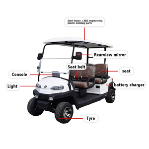 Voiturette <span class=keywords><strong>de</strong></span> golf électrique personnalisable 60V 4.0KW avec moteur AC, 4 places, pneus tout-terrain, pour parcours <span class=keywords><strong>de</strong></span> golf - Product Image 3