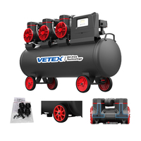 Compresseur d'air portable VETEX OEM 110V 4.8Kw 120L, robuste, haute pression, à moteur à piston, pompe PLC, sans huile, refroidi par air, silencieux, pour gaz CO