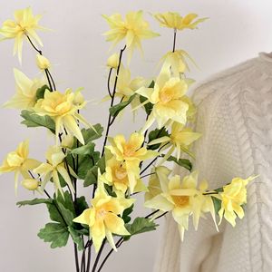 Fleurs artificielles Yasunobu Columbine en soie, branche unique, blanc, rose, violet, jaune, pour décoration de mariage et arrangement de table à la maison - Product Image 3