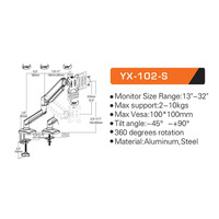 Nouveau bras de moniteur à ressort économique de 13 à 32 pouces, 10 kg, support VESA pour ordinateur, support de moniteur unique
